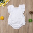 thumbnail image 2 of SUNSIOM Bébé Fille Combinaison Sans Manches Volant Solide Romper Tenue d'Été, 2 of 5