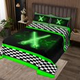 thumbnail image 2 of Erosebridal Teens Sports Bedspread Sets Queen Size, Lightsaber Bed Quilt, Racing Checkered Decor 3pcs, 2 of 5