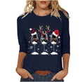 thumbnail image 2 of Amzcrzy Hauts pour Femmes T-Shirts Graphiques de Noël pour Femmes Mode Xmas Col Rond Manches 3/4 Hauts pour Femmes Décontractés Confortables Hauts d'Automne pour Femmes, 2 of 5