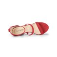 thumbnail image 4 of BLISSFUL STEP Women's Shoes Faux Suede Stiletto High Heel Open Toe Adjustable Ankle Strap Sandals  Red 8, 4 of 8