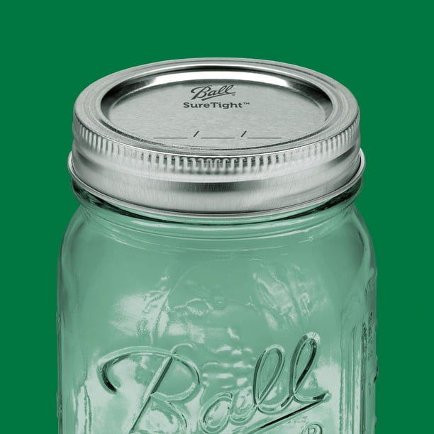 Ball Mason Jars with Lids & Bands, Regular Mouth, 473 mL (16 oz