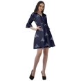 thumbnail image 4 of Moomaya Robe Courte à Cordon Imprimée en Poly-Crêpe Grande Taille Robes Chemise pour Femmes, 4 of 4