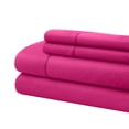 thumbnail image 1 of Bassano 1800 Series Embossed Deep Pocket Sheet Set - Super Soft & Wrinkle Free - Luxurious Bed Sheets Set (Full, Hot Pink), 1 of 3