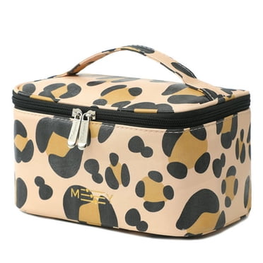 Trousse de Maquillage APPIE Sac Cosmétique de Voyage pour Femmes Filles Pochette à Fermeture Éclair Organisateur de Maquillage Imperméable Mignonne (Imprimé Léopard)