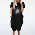 thumbnail image 1 of Robes pour Femmes 2024 Été Robe Décontractée Ample à Imprimé Tournesol à Manches Courtes à Col en V Rabais de 50 % Liquidation!, 1 of 5