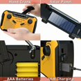 thumbnail image 3 of Bathroom Radio and Speaker Portable Radio, Hand Crank/Battery and Mains/Solar Transistor Radio, Weather Radio Emergency Device with LED Flashlight and, 3 of 4