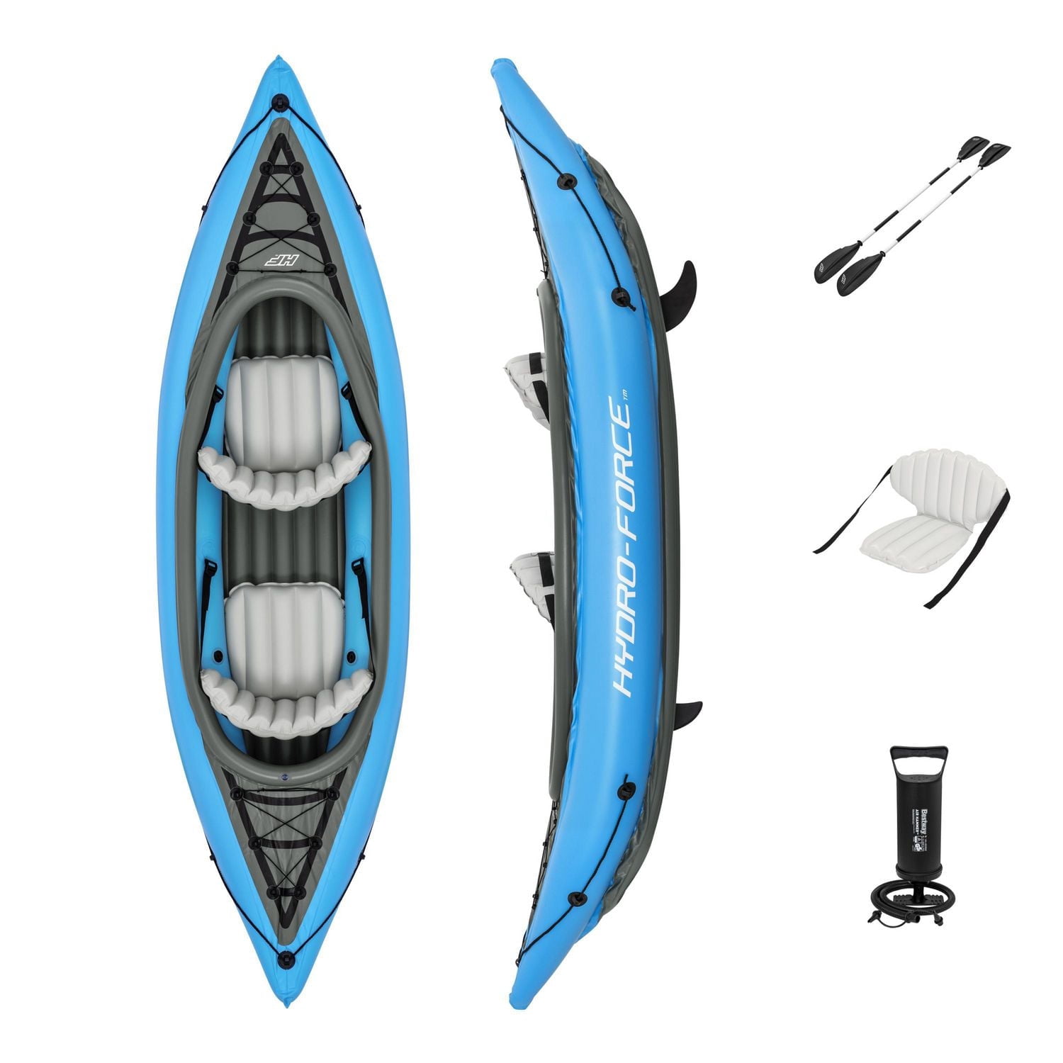 Hydro-Force Cove Champion Inflatable Two-Person Kayak Set 10'  10" x 35" / 3.31m x 88cm