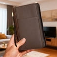 thumbnail image 1 of Leather Portfolio Organizer Padfolio Cover Notebook Business Work Folder Document Storage Container, 1 of 3