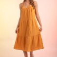 thumbnail image 1 of EGNMCR Robes de Fête pour Femmes Robe Décontractée Unie à Volants Dos Ouvert pour le Printemps et l'Été pour Femmes Jupe Courte, 1 of 8