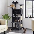 thumbnail image 2 of Yaheetech 62.5"H Cat Tree Tower with 3 Scratching Posts, Black, 2 of 11