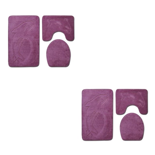 Baohd 3pieces Multi-functional Non-Slip Chenille Bath Rug Any Bathroom Eco-friendly PJ210906-A001 2Set