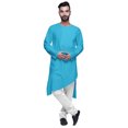 thumbnail image 1 of Atasi Designer Solid Long Sleeve Cut KurtaForMen Cotton Round Neck Shirt, 1 of 5