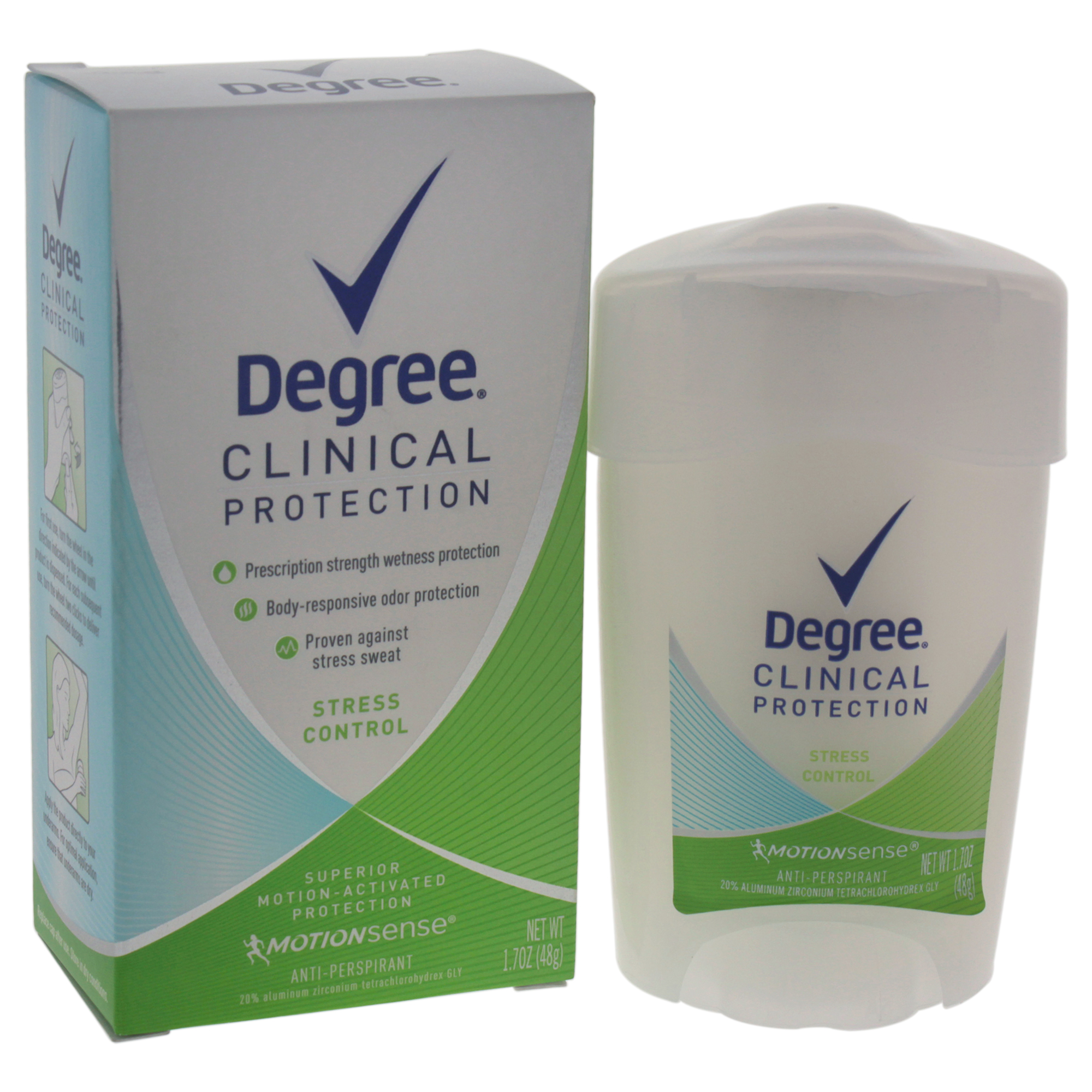Protection Degree Clinique Contrôle du Stress anti-Transpirant pour Femmes - Bâton Déodorant 1,7 oz