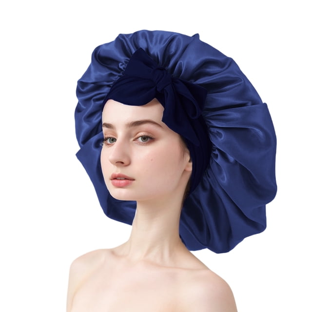 Decodeary Satin Ribbon Round Hat Versatile Life Helper Comfortable And Breathable Tibetan blue