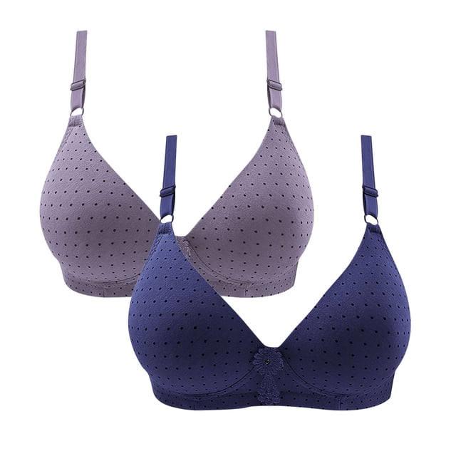 Timegard 2pc Wireless Bras for Women Breathable Comfort Adjustable Strap High Support Everyday Bralette
