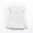 thumbnail image 2 of LLYWEY Toddler Girls Ruffle Tops, Baby Girl Linen Ruffles Hem Sleeveless T-Shirts, Kids Solid Color Keyhole Back Summer Round Neck Sleeveless Loose Casual Blouses Shirts, Style-T-12, White, 3T, 2 of 9