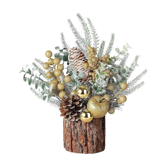 Birdeem Christmas Tree Artificial Christmas Tree with Christmas Decorations Pines Cones Berries Tabletop Christmas Tree for Home Room Party Winter Indoor Outdoor