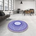 thumbnail image 4 of Ahgly Tapis Rond Lavable en Machine Intérieur Transitionnel Bleu Céleste, 8 Pieds Rond, 4 of 7