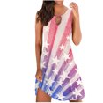 thumbnail image 2 of Dvkptbk Robe du 4 Juillet pour Femmes Été Patriotique Drapeau Décontractée à Bretelles Col Rond à Cordon de Serrage Plage Débardeur Couvre-Maillot Fête Robe Évasée - Soldes d'Été Liquidation, 2 of 4