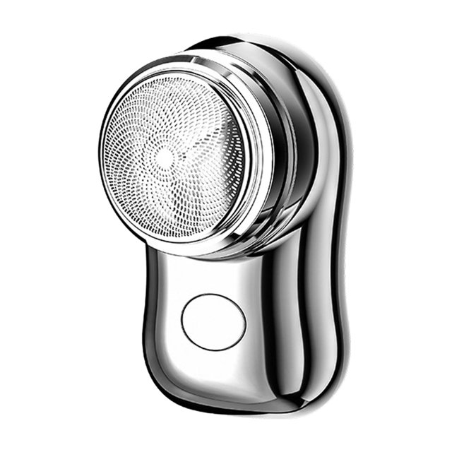 Mini Shaver Beard Trimmer Washable Head Easy to Use Compact Hair Remover Trimmer silvery