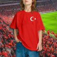 thumbnail image 2 of PMVFHDE T-Shirts à Manches Courtes pour Garçon, Enfants, Imprimé Drapeau de la Turquie, T-Shirt à Manches Courtes à Col Rond, Tendance Mode, Chandail de Base, Hauts, Rouge Melon D\'eau, 4-5 Ans, 2 of 6