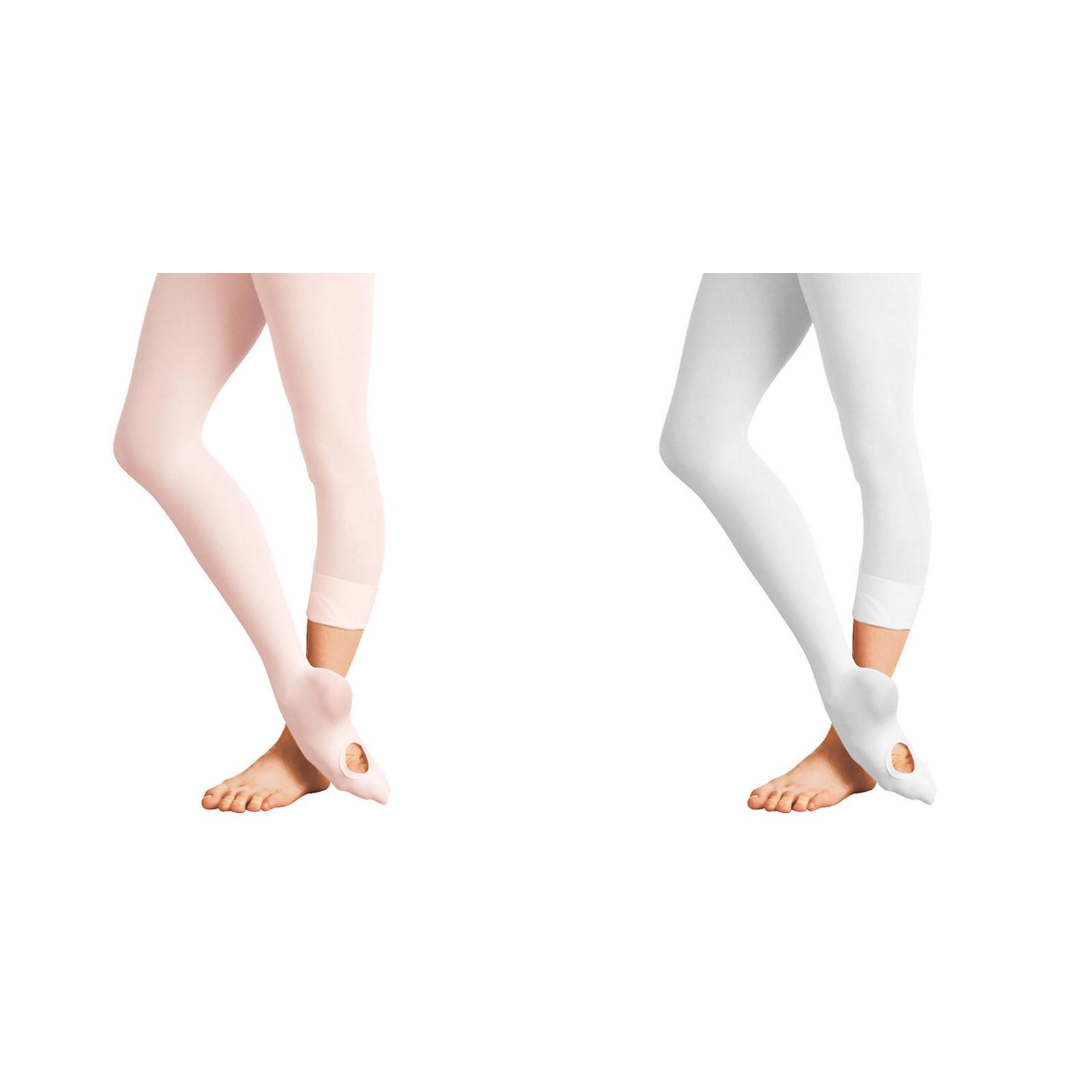 2 Pack(Pink 1PCS & White 1PCS) Multipack Sweatpants Size 12 Ballet Tights for Long Pants for Dance Tights Convertible Tight Fall Clothes Soft