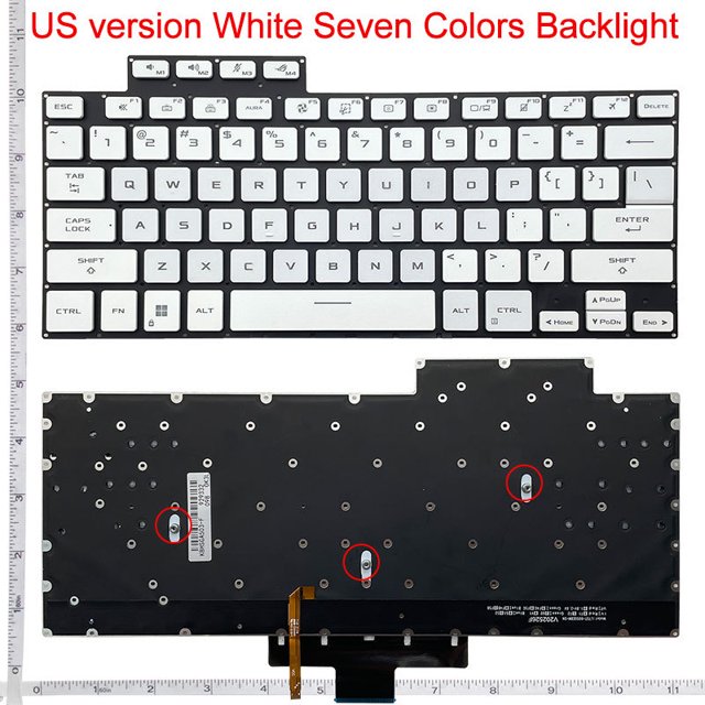 Clavier Anglais US pour ASUS ROG Zephyrus ROG Huan 16 G16 GA503 GA503Q GA503QR GA503QS Huan 15 G15 GU603 GU603H avec Rétroéclairage Rétroéclairé Coloré W