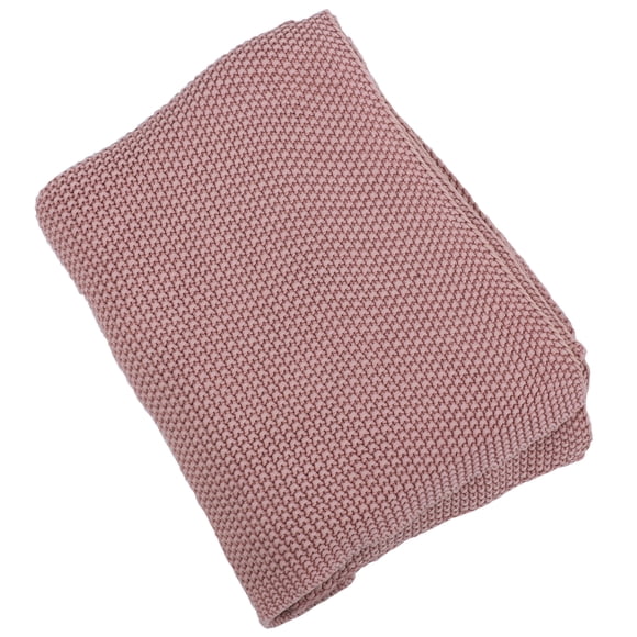 ArtMaison Canada, Jeté Tricoté à la Main en Coton Lavé à Motif de Mousse Bordeaux, 50x60 Pouces / Couverture pour Canapé Lit Douce et Confortable Lavable à la Machine Couvertures Tricotées pour Sofa