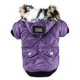 thumbnail image 2 of Dog Faux Pockets Hooded Jacket Warm Winter Coat Snowsuit For Small Dog, 2 of 6
