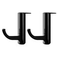 thumbnail image 1 of 2pcs Headphone Holder Hooks Self-adhesive Headset Rack Hanger for Internet Cafe Home (Black), 1 of 6