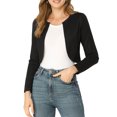 thumbnail image 2 of INSPIRE CHIC Boléro Ouvert pour Femme, Ourlet Arrondi, Cardigan Court, Noir, XX-Grand, 2 of 6