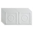 thumbnail image 1 of Fasade Rosette Vinyl 2ft x 4ft Glue Up Ceiling Panel Matte White 5 Pack, 1 of 5