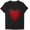 thumbnail image 2 of TIMIFIS T-Shirts de la Saint-Valentin Chemises pour Femmes Été Décontracté Manches Courtes Col Rond T-Shirt Hauts Mode T-Shirt Imprimé Cœur d'Amour, 2 of 4