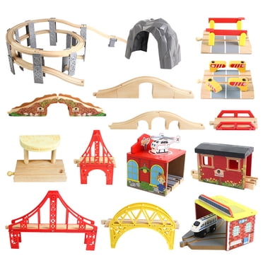 DIY Wooden Track Tools Bridge Train Rail Track Accessories Suitable for Thomas Kids Educational Toys