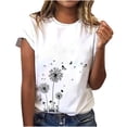 thumbnail image 1 of T-shirts d'Été Décontractés pour Femmes, Col Rond, Manches Courtes, T-Shirt Graphique Tendance, Basique, Confortable, Coupe Ample, Chemisiers pour Femmes, Chandail, 1 of 6