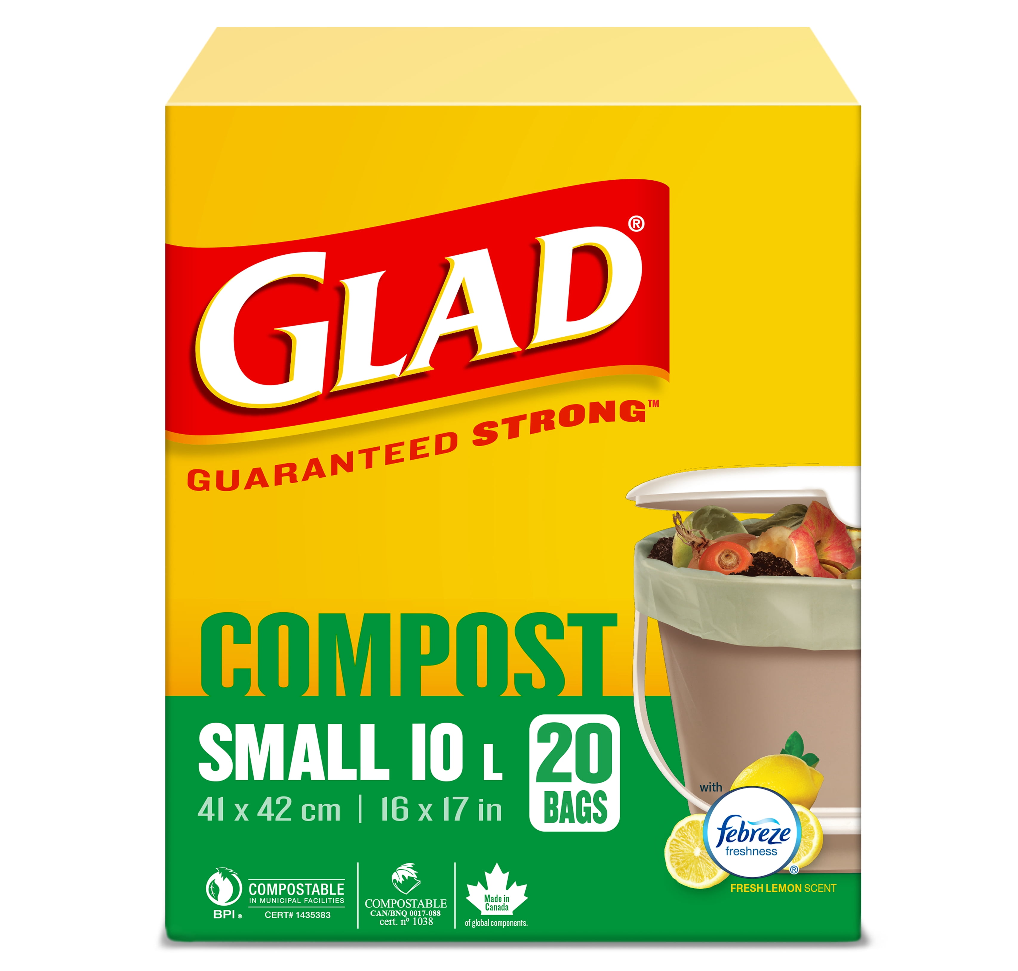 Glad Certified Compostable Bags - Small 10 Litres -