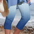 thumbnail image 2 of Yuyuzo Womens Plus Size Capris High Waisted Straight Leg Solid Color Bottom Capri Pants for Women 3/4 Slacks, 2 of 5