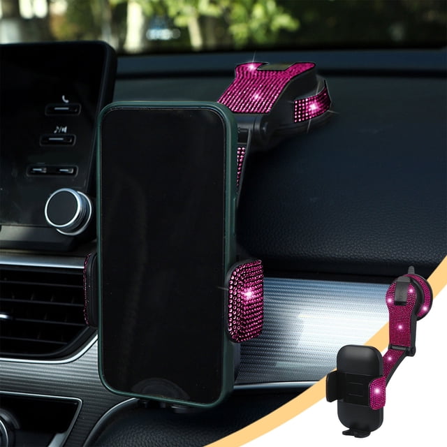 Qonioi Car Inlaid Rotating Phone Holder, 360 Degree Rotation Suction Cup Car Mount for Navigation, Universal Dashboard Windshield Phone Stand for All Phones