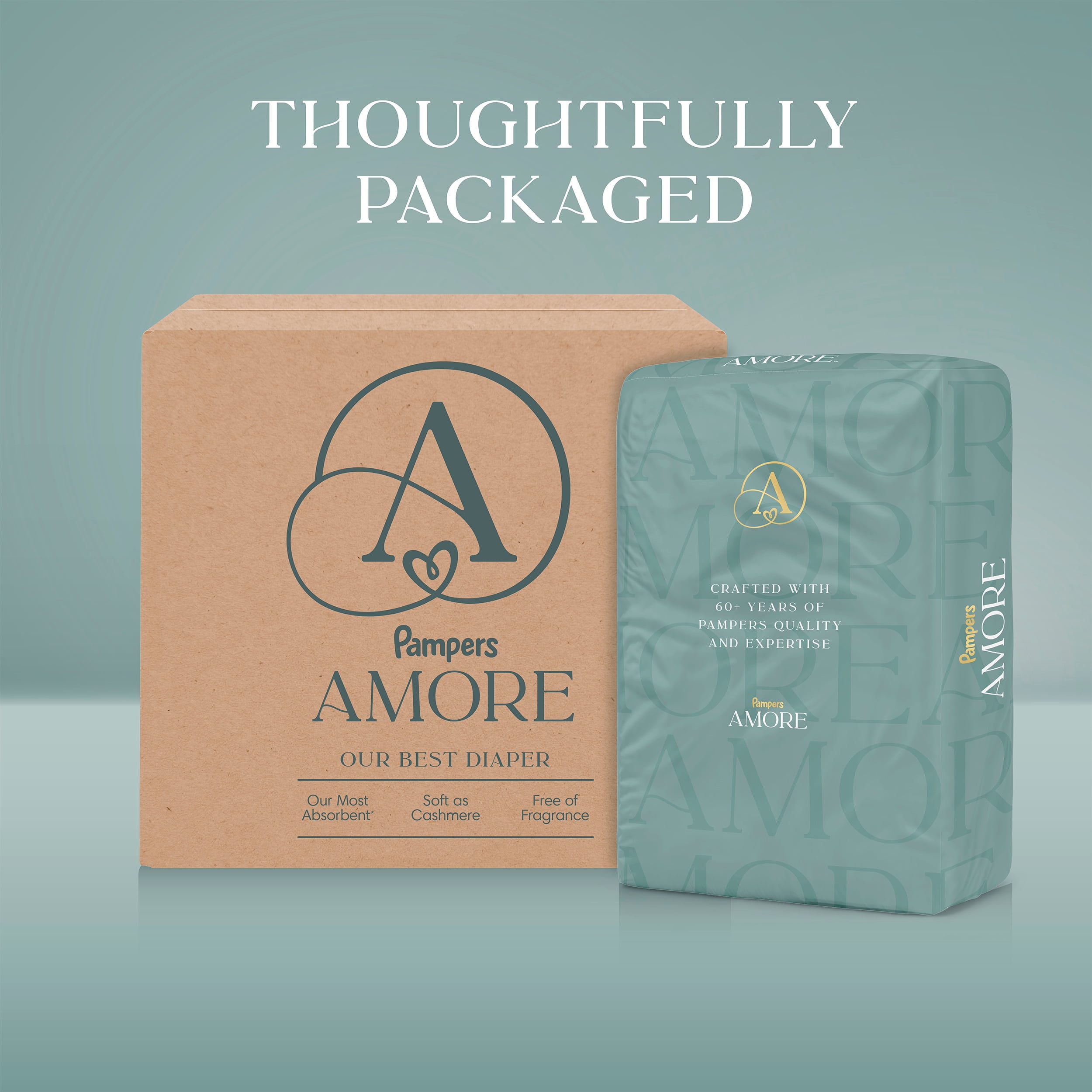 NOUVEAU Pampers AMORE, taille 2 (4,5 à 10 kg [10 à 22 lb]), notre meilleure couche, 186 unités