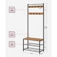 thumbnail image 2 of VASAGLE Entryway Coat Rack with Shoe Bench, Shoe Rack with Hall Tree, Rustic Walnut and Black, 2 of 6