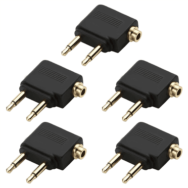 5 Pcs Prise Adaptateur 3,5 mm Prise Audio Convertisseur d'Écouteurs Adaptateur Connecteur de Casque pour Avion de Voyage en Avion Écouteur