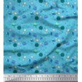 thumbnail image 1 of Soimoi Rayon Crepe Fabric Star,Planet & Alien Cartoon Printed Fabric 1 Yard 46 Inch Wide, 1 of 3