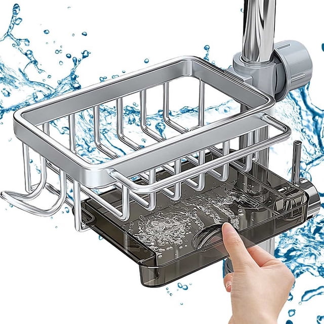 TopLLC Accessoires de Cuisine, Essentiels de Cuisine, Outils de Cuisine Support de Rangement pour Robinet Rangement de Vêtements Sans Perçage Support de Rangement d'Évier Ajouré Support de Rangement
