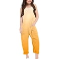 thumbnail image 2 of MIASHUI Combinaison pour Filles à Col en V Sans Manches, Décontractée, Pantalon Long, Jaune, 7-8 Ans, 2 of 5