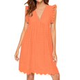thumbnail image 1 of Ketyyh-chn99 Robes pour Femmes Grande Taille Robe Mini Robe de Fête Robe Droite Unie pour Vacances Robe à Enfiler Robe de Plage Orange,3TG, 1 of 5
