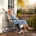 thumbnail image 4 of Outsunny 3-Seat Outdoor Glider Chair, Patio Rocking Chair, Brown, 4 of 10