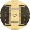thumbnail image 1 of Ahgly Company Tapis d'Intérieur Ronds Abstraits Brun Foncé, Tapis de Zone Abstraits, 3 Pieds Rond, 1 of 6