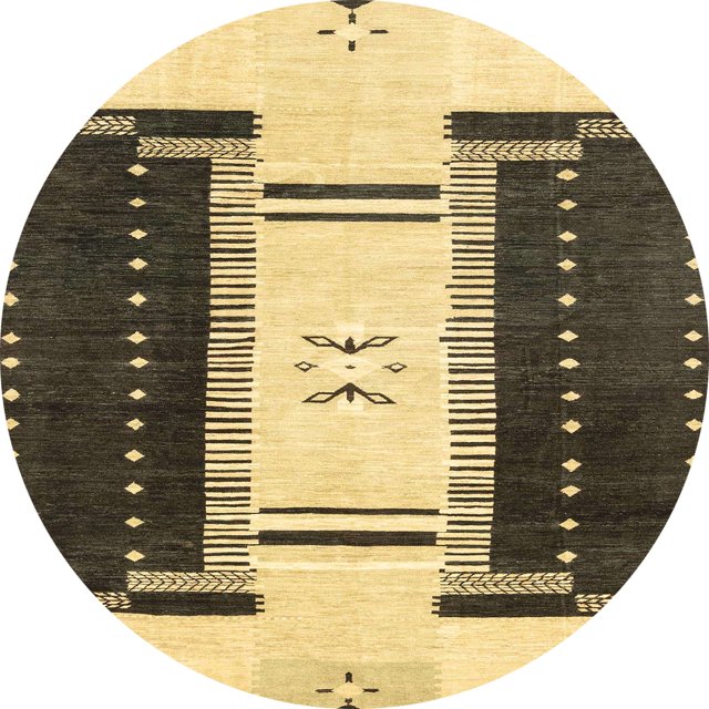 Ahgly Company Tapis d'Intérieur Ronds Abstraits Brun Foncé, Tapis de Zone Abstraits, 3 Pieds Rond