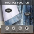 thumbnail image 4 of Blue Blackout Kitchen Curtains Tiers and Valances Set 3 Piece for Windows Grey Kitchen Window Curtains Set,Modern Abstract Art Valances for Living Room(36" Tiers Set), 4 of 5