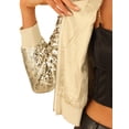 thumbnail image 5 of INSPIRE CHIC Blouson Bomber Court à Paillettes pour Femme à Manches Longues avec Fermeture Éclair pour Fête Abricots TP, 5 of 5